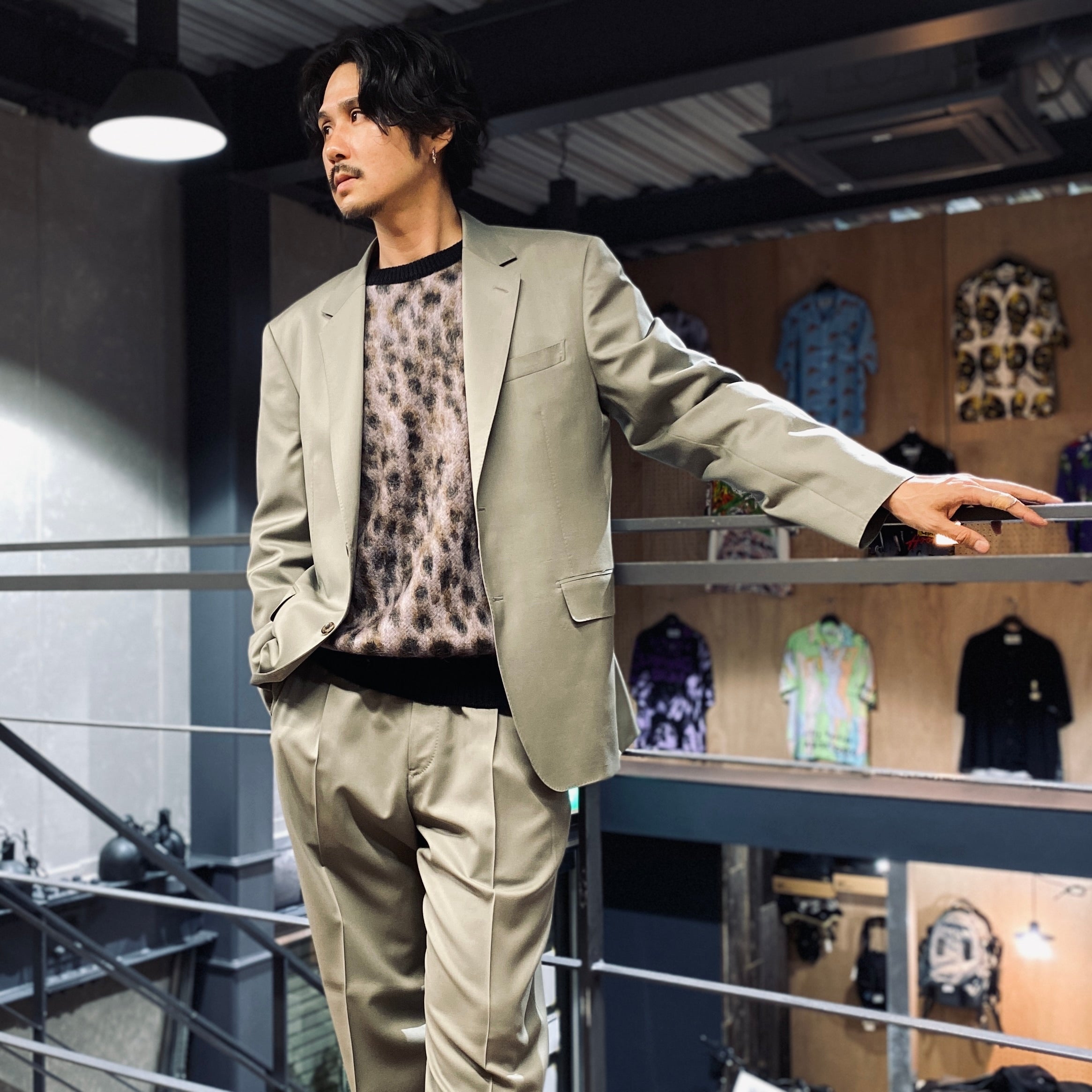 LEOPARD MOHAIR CREW NECK SWEATER -TYPE 1- #PURPLE [23FW-WMK-KN12]