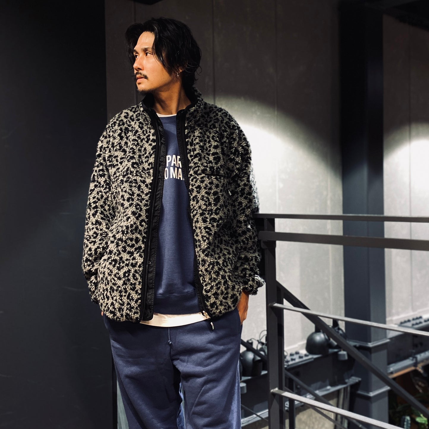 REVERSIBLE LEOPARD BOA JACKET #GRAY [23FW-WMO-OD06]