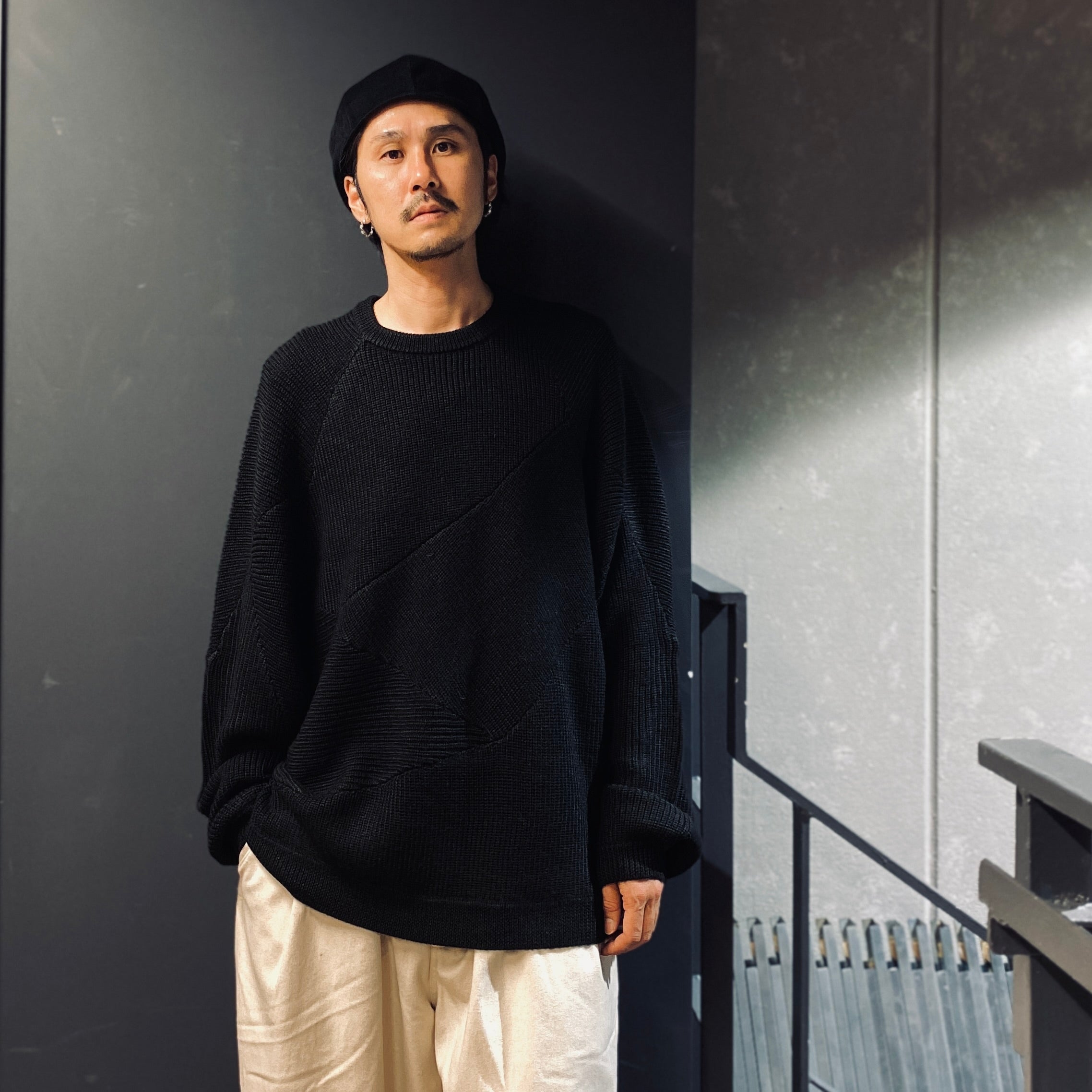 VELOUR TWILL HUNTING #BLACK [FW23-H08]