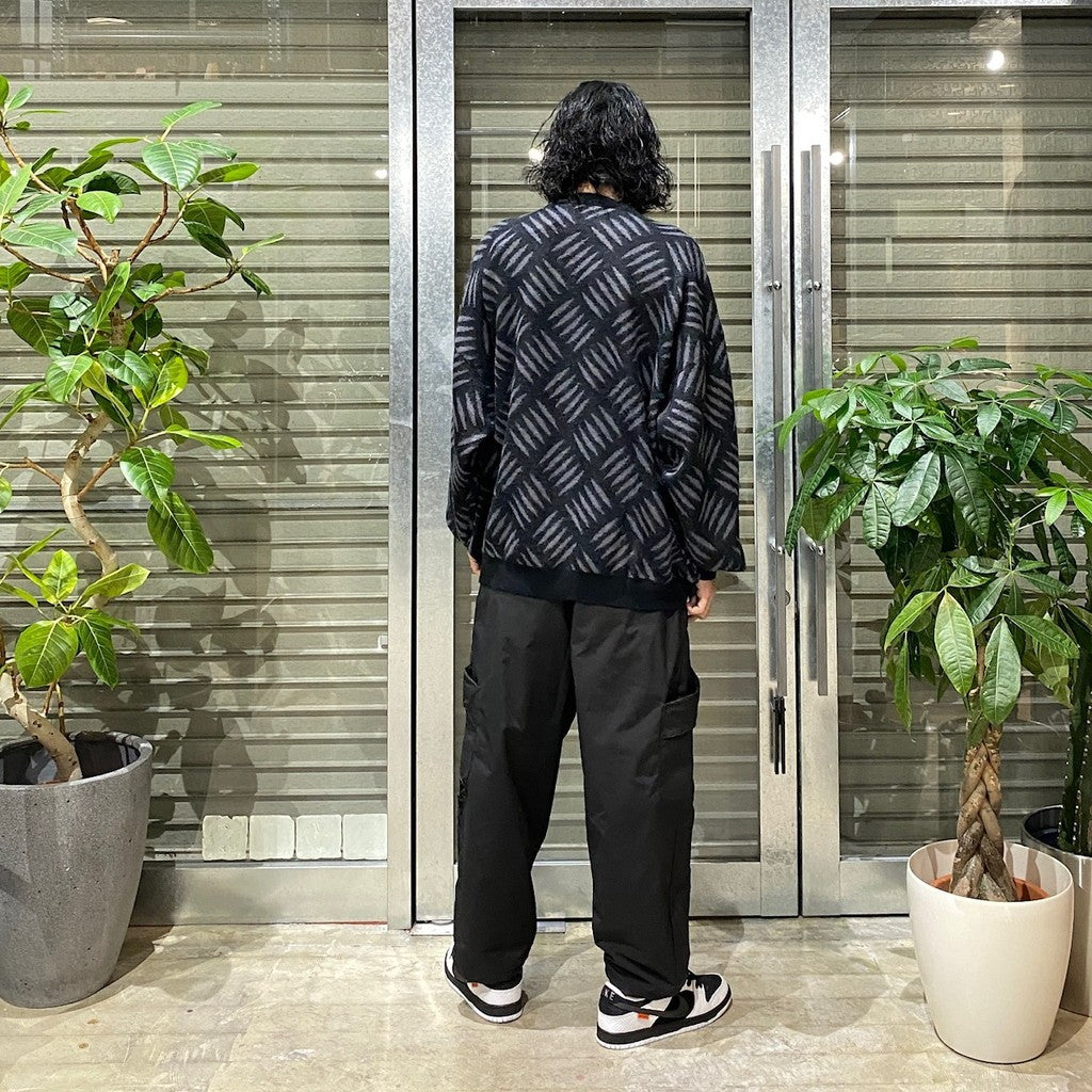 格纹马海毛毛衣#黑色 [FW24-KN01]