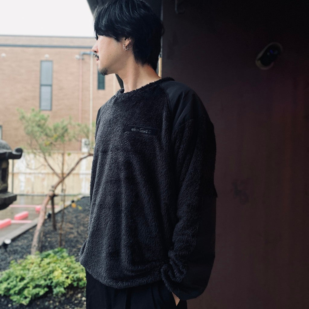 Wild Things | Shaggy Fleece Pullover #Black [SD26F-CT14]