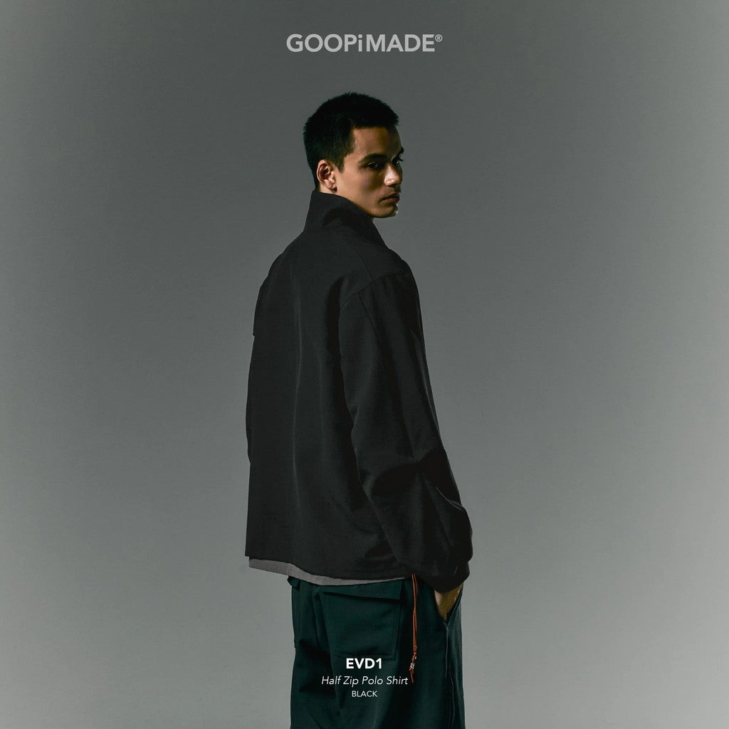 EVD1 Half Zip Polo Shirt #Black [GOOPI-26AW-SEP-02]