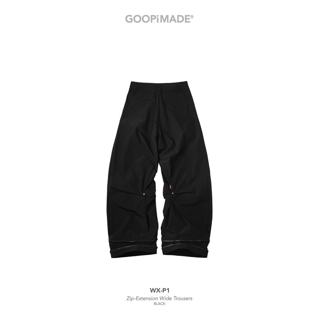 WX-P1 Zip-Extentsion Wide Trousers #Black [GOOPI-26SS-MAY-01]