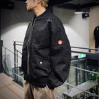 DBL FLAP ZIP JACKET #BLACK [CES27JK06]