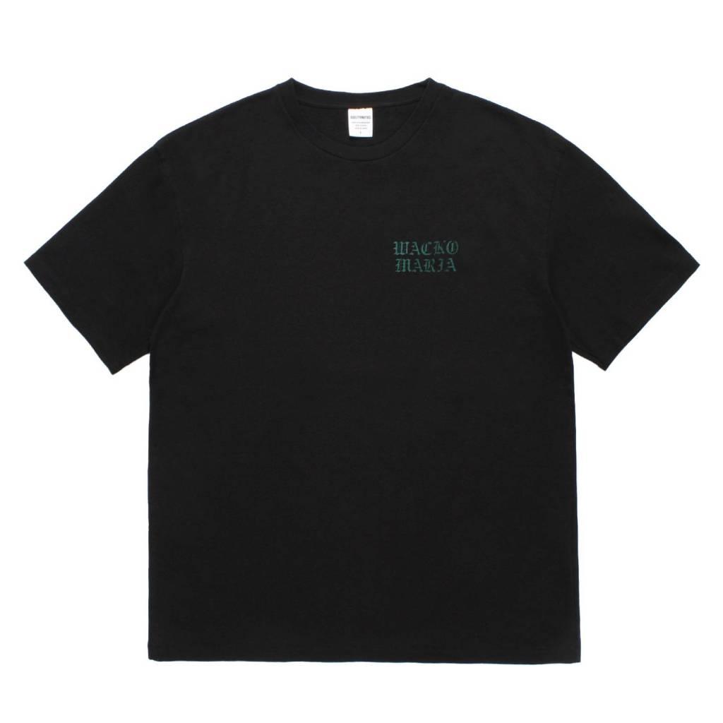 WASHED HEAVY WEIGHT CREW NECK T-SHIRT ( TYPE-2 ) #BLACK/GREEN [26SSE-WMT-WT02]