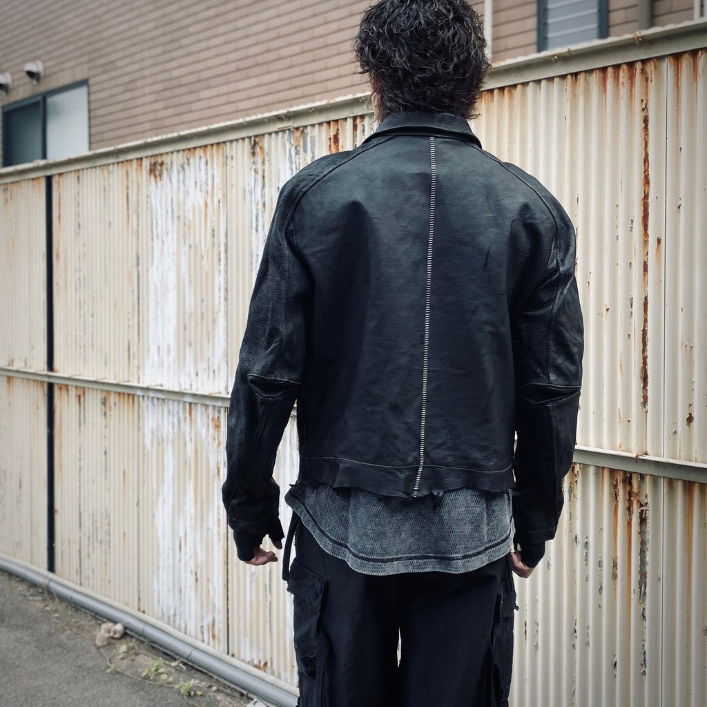 Skin Jacket (VEGETABLE TANNING PIG LEATHER) #BLACK [M-P2-LW1]