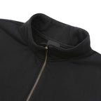 BIO WASHED EASY HALF ZIP SWEAT SHIRTS #BLACK [HOD25AWSWEHZSS]