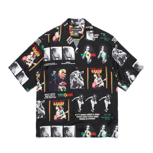 BOB MARLEY | HAWAIIAN SHIRT S/S ( TYPE-1 ) #BLACK [BOBMARLEY-WM-HI09]