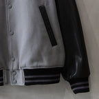 LEATHER VARSITY JACKET -B- (TYPE-2) #GRAY [24FW-WMO-BL16]