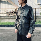 LEATHER SHIRT #GOAT SKIN SUEDE LEATHER [sn25f002]