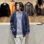 LEOPARD HEAVY MOHAIR CARDIGAN #PURPLE [24FW-WMK-KN10]