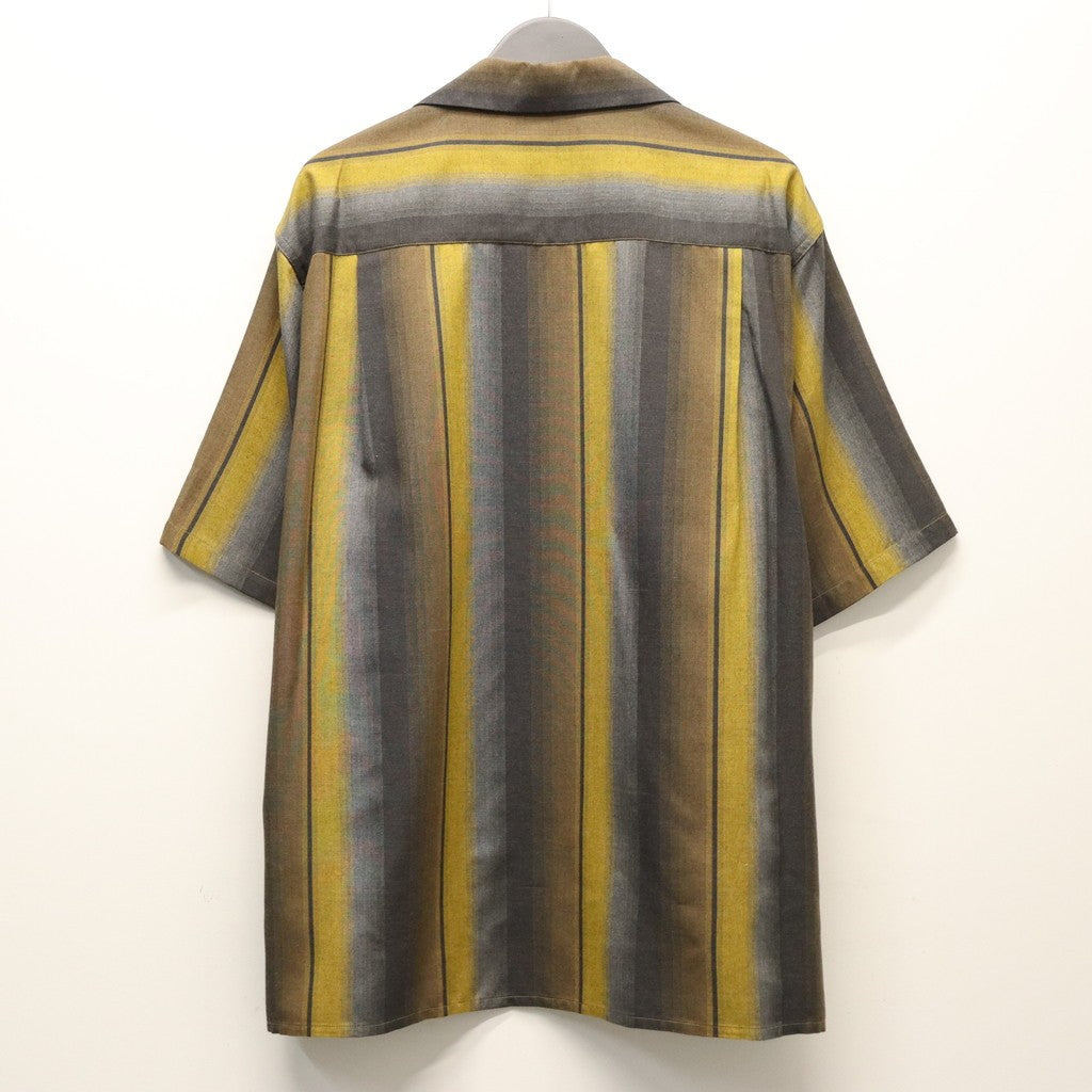 OMBRE STRIPED OPEN COLLAR SHIRT S/S #YELLOW [26SS-WMS-OC12]