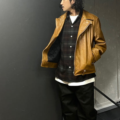 DOUBLE RIDERS LEATHER JACKET ( TYPE-1 ) #BROWN [24FW-WMO-BL03]