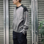 PANEL SHOULDER CREW NECK #CHARCOAL [CES26CS10]