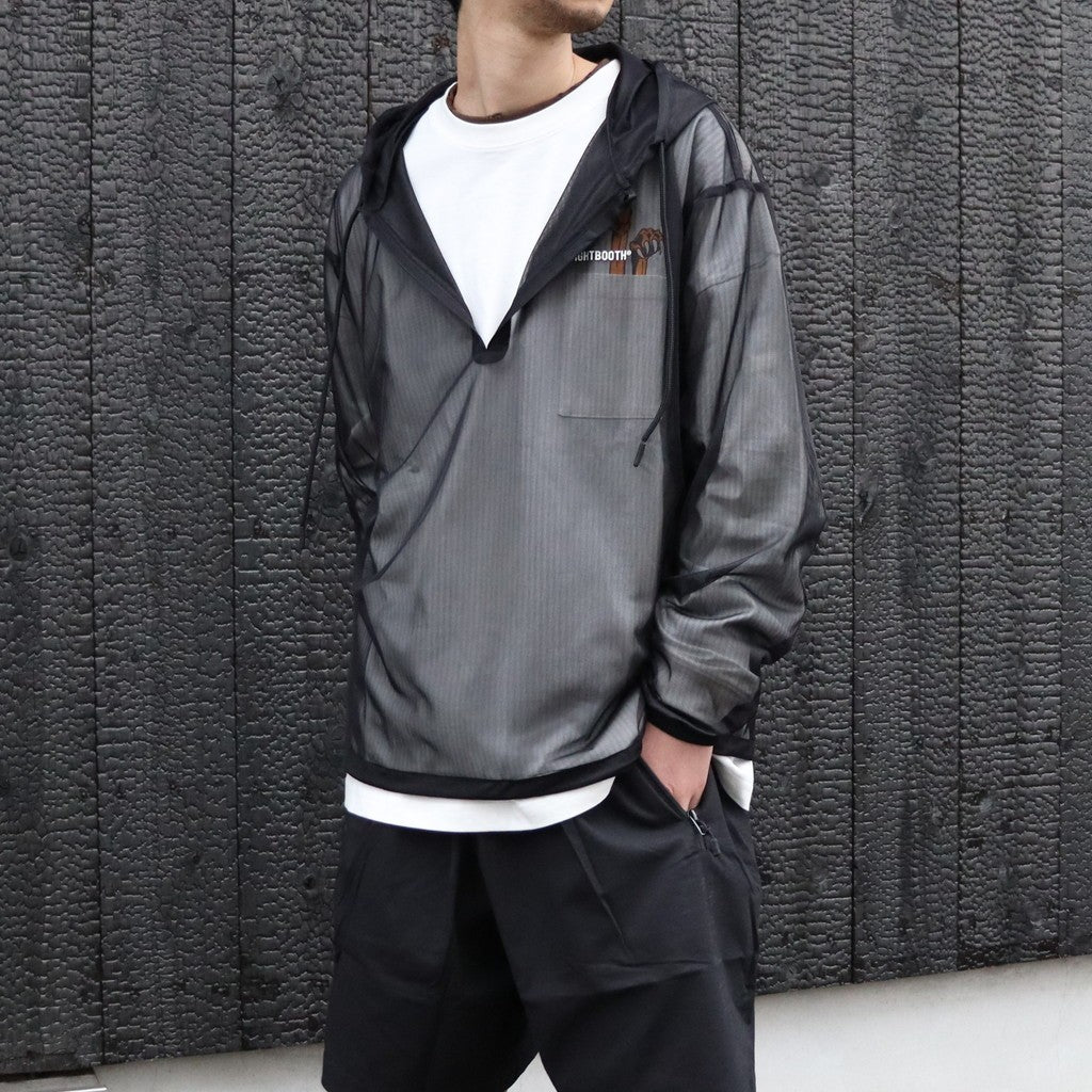 LABEL LOGO SHEER PARKA #Black [SS26-JK06]