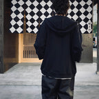 BIO WASHED EASY HOODIE ZIP UP #BLACK [HOD25AWSWEHZU]