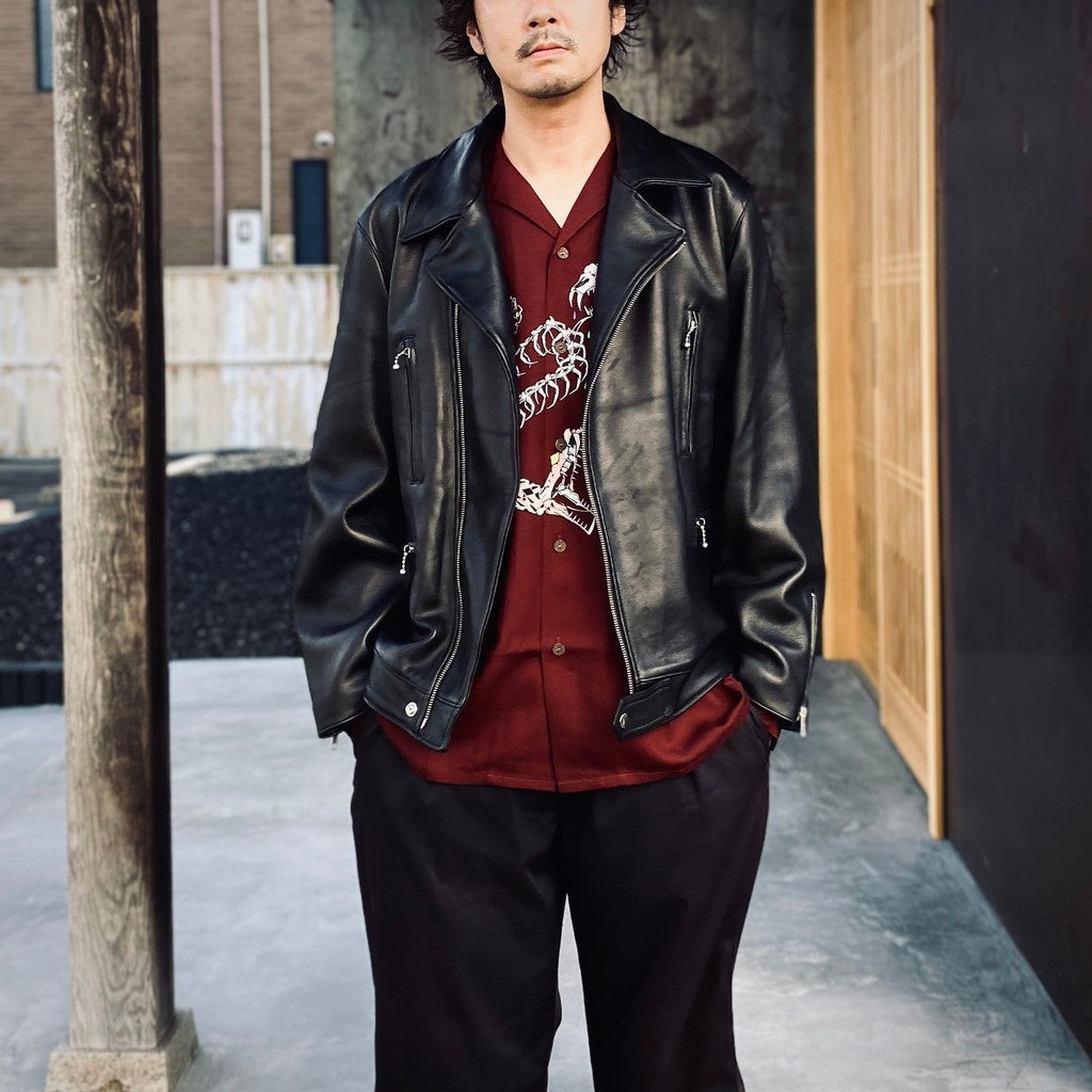 DOUBLE RIDERS LEATHER JACKET ( TYPE-2 ) #BLACK [25FW-WMO-BL03