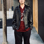 DOUBLE RIDERS LEATHER JACKET ( TYPE-2 ) #BLACK [25FW-WMO-BL03]