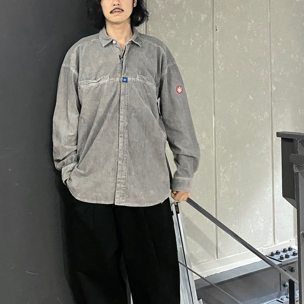 OVERDYE CORD DESIGN BIG SHIRT #GREY [CES26SH04]