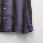 STRIPED OPEN COLLAR SHIRT L/S #PURPLE [25FW-WMS-OC07]