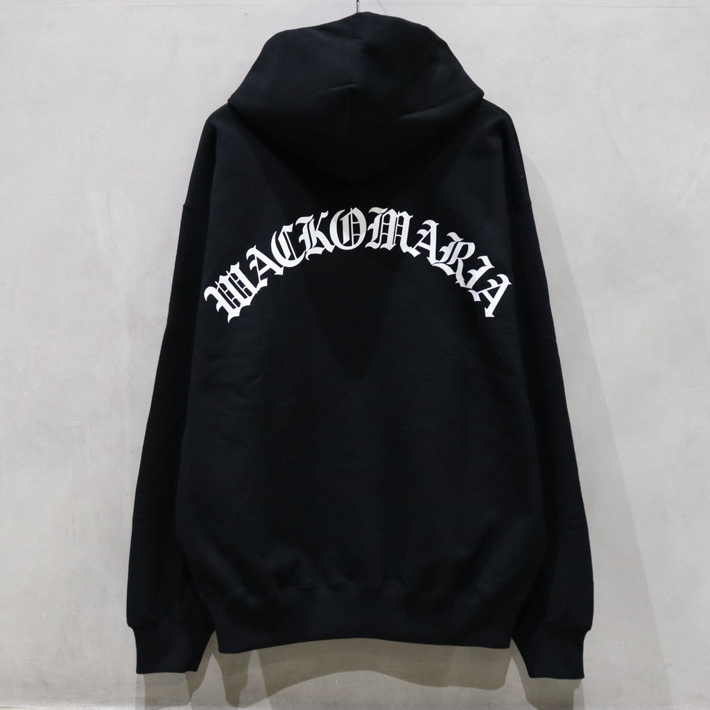HEAVY WEIGHT FULL ZIP HOODED SWEAT SHIRT ( TYPE-2 ) #BLACK [24FW-WMC-SS02]