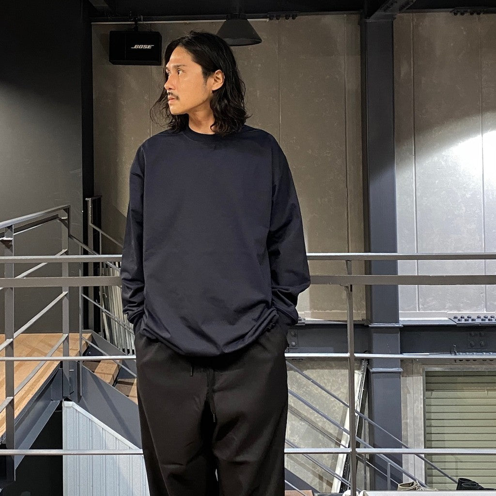 TECH CREW NECK TEE L/S #NAVY [BE-31024W]