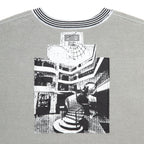 STRIPE RIB SOLID CREW NECK #KHAKI [CES28CS05]