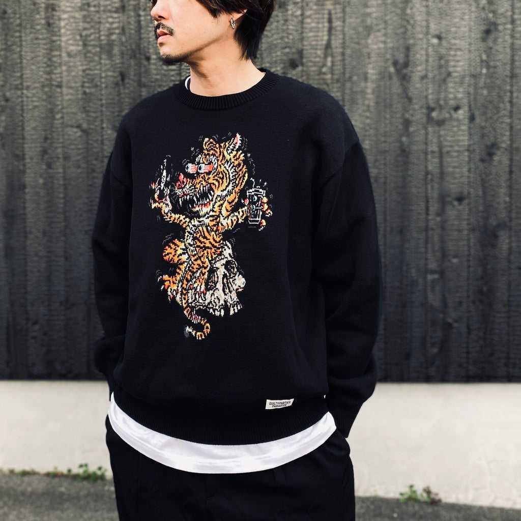 TIM LEHI | JACQUARD SWEATER #BLACK [26SS-WMK-KN07]