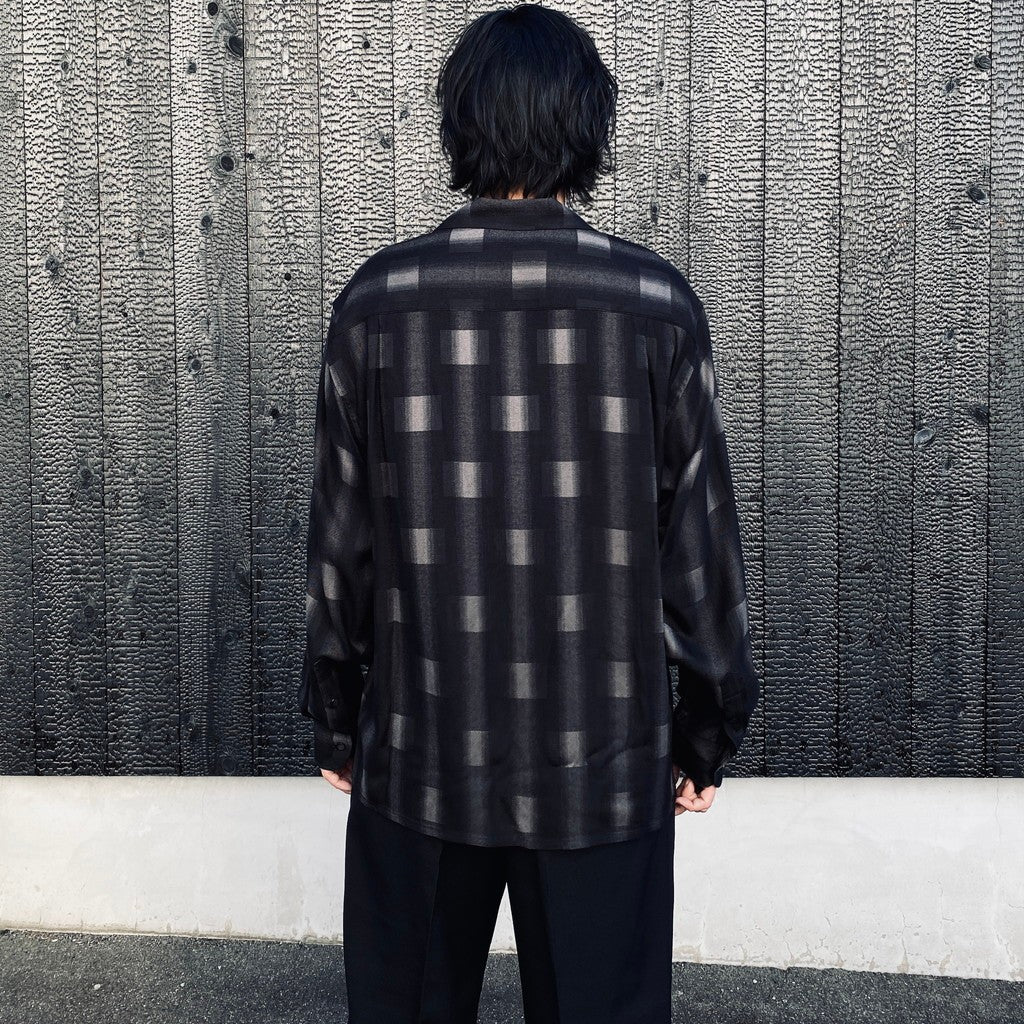 OMBRE CHECK OPEN COLLAR SHIRT L/S ( TYPE-2 ) #GRAY [26FW-WMS-OC02]