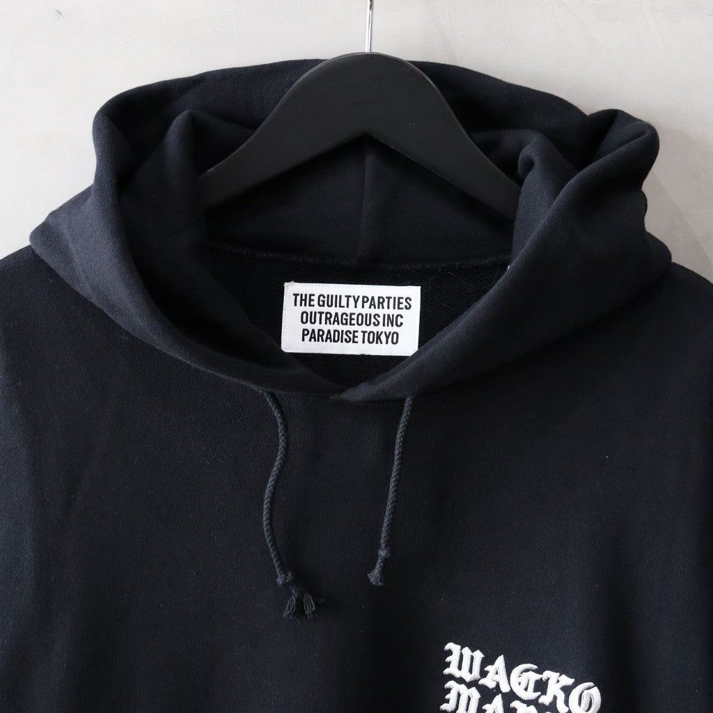 MIDDLE WEIGHT PULLOVER HOODED SWEAT SHIRT ( TYPE-2 ) #BLACK [24FW-WMC-SS06]