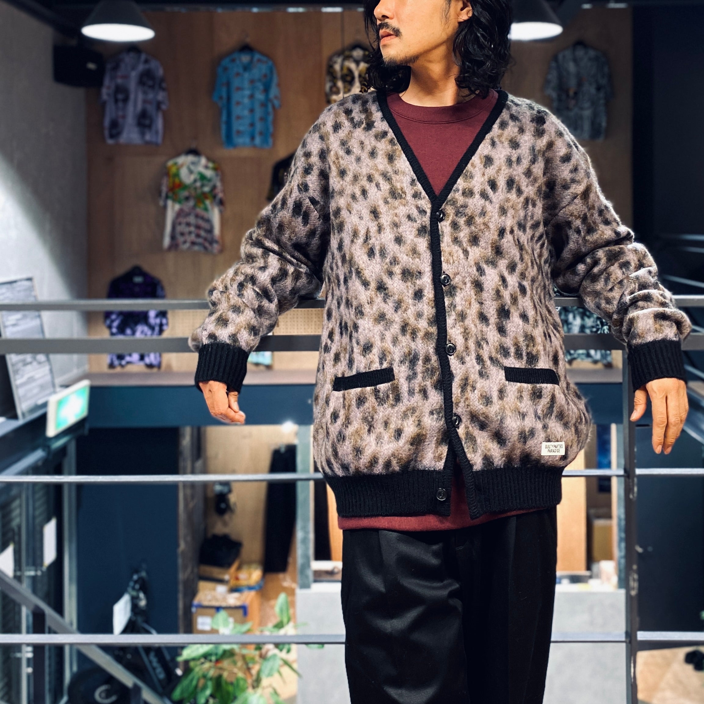 LEOPARD MOHAIR CARDIGAN -TYPE 1- #PURPLE [23FW-WMK-KN13]