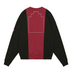 PANELED TWO TONE CREW NECK #RED [CES25CS13]