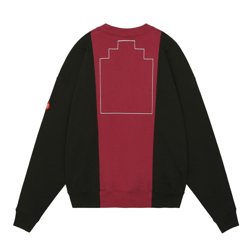 PANELED TWO TONE CREW NECK #RED [CES25CS13]
