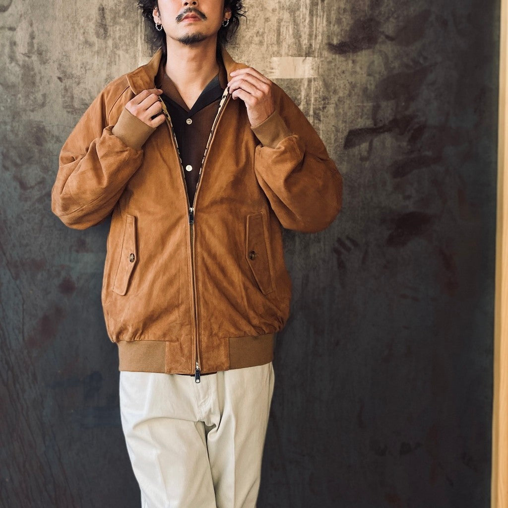 BARACUTA | G9 SUEDE LEATHER HARRINGTON JACKET #BEIGE [25FW-WMO
