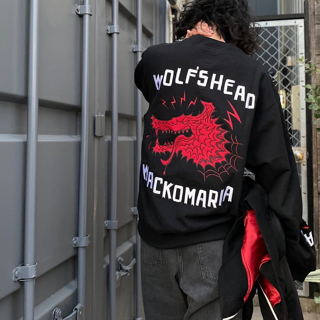 WOLF'S HEAD | HEAVY WEIGHT CREW NECK SWEAT SHIRT #BLACK [WOLFSHEAD-WM-SS01]