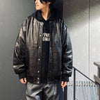 LEATHER VARSITY JACKET -A- -TYPE 2- #BLACK [23FW-WMO-BL03]
