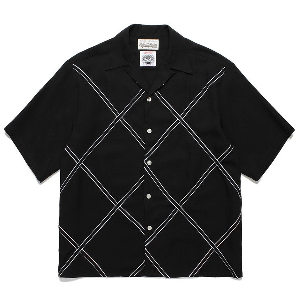 WOLF'S HEAD | 50'S SHIRT S/S -TYPE 3- #OFFWHITE-BLACK [WOLFSHEAD-WM-OC09]