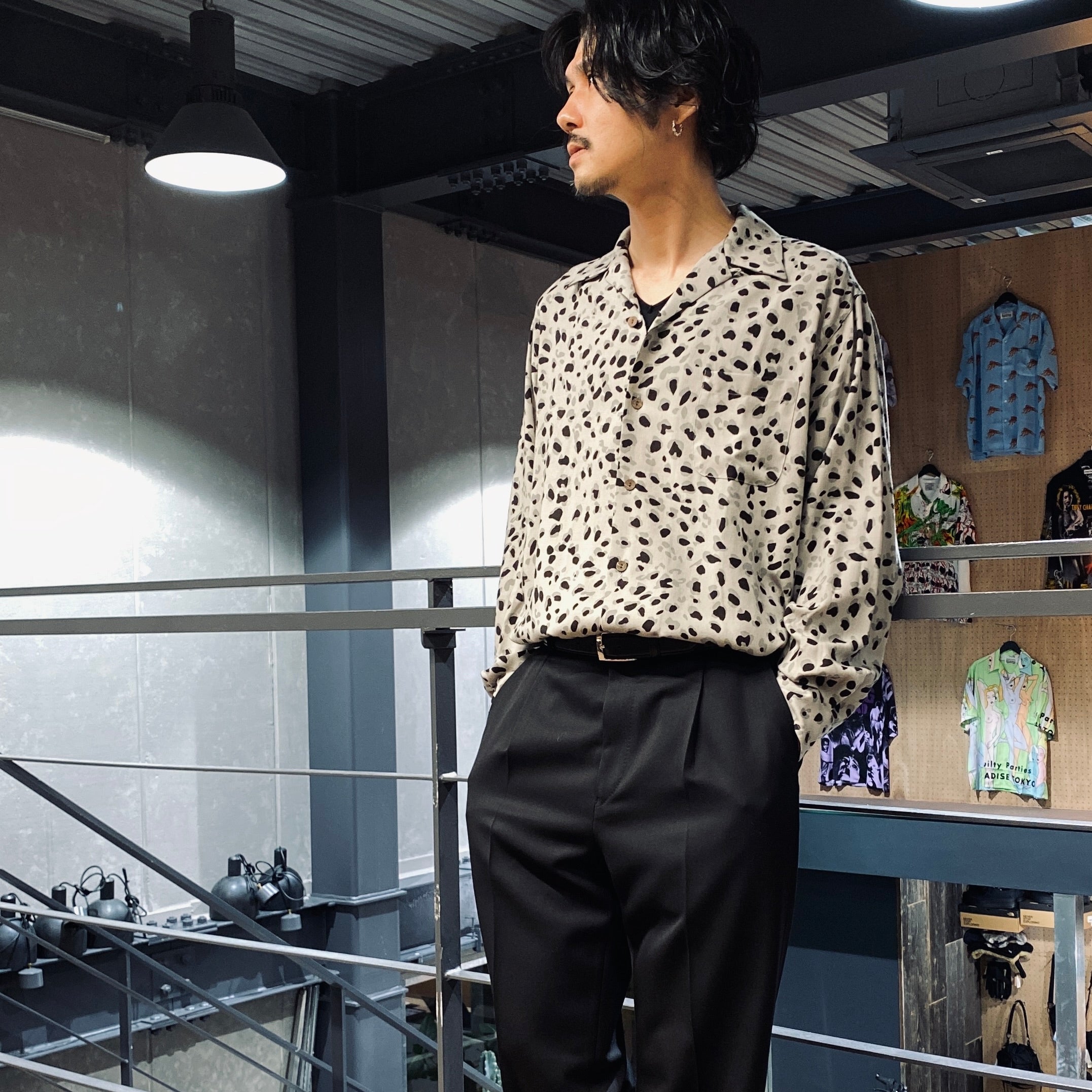 HAWAIIAN SHIRT L/S -TYPE 3- #GRAY [23FW-WMS-HI06]