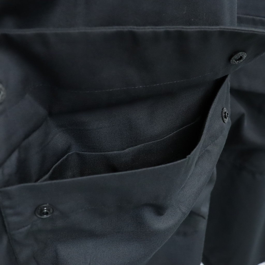 TECH SPORTS OPEN COLLAR SHIRT L/S SOLID #BLACK [BE-82026W]