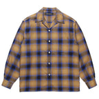 OMBRE CHECK OPEN COLLAR SHIRT L/S ( TYPE-2 ) #L-BROWN [25FW-WMS-OC06]