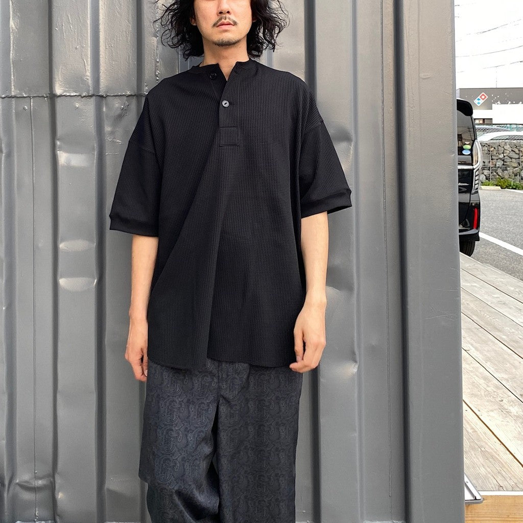 TECH THERMAL HENLEY S/S #BLACK [BE-39024]