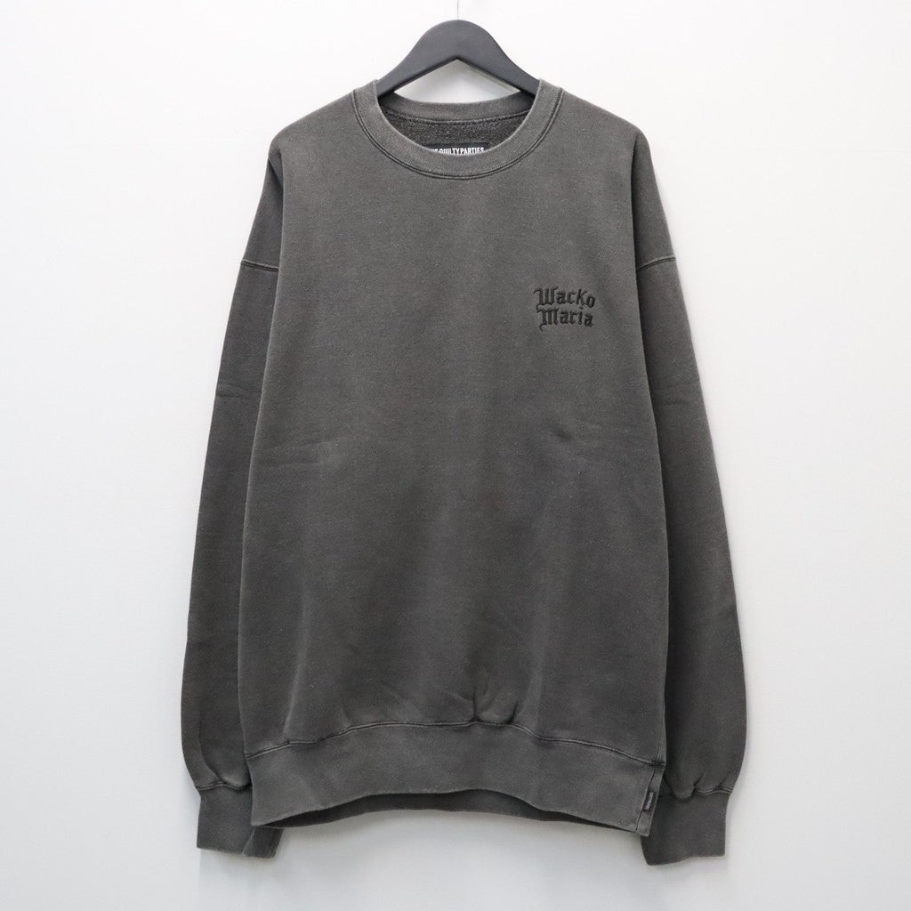 WASHED MIDDLE WEIGHT CREW NECK SWEAT SHIRT ( TYPE-2 ) #GRAY/BLACK [26FWE-WMC-SS04]
