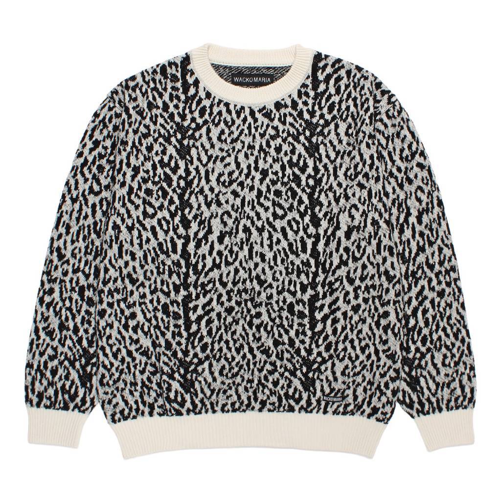 LEOPARD JACQUARD SWEATER ( TYPE-1 ) #WHITE [26SS-WMK-KN13]