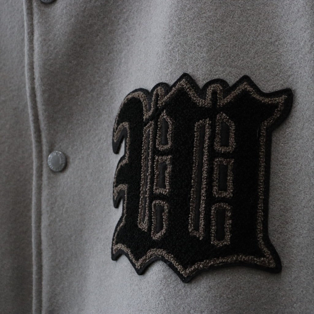 LEATHER VARSITY JACKET -B- (TYPE-2) #GRAY [24FW-WMO-BL16]