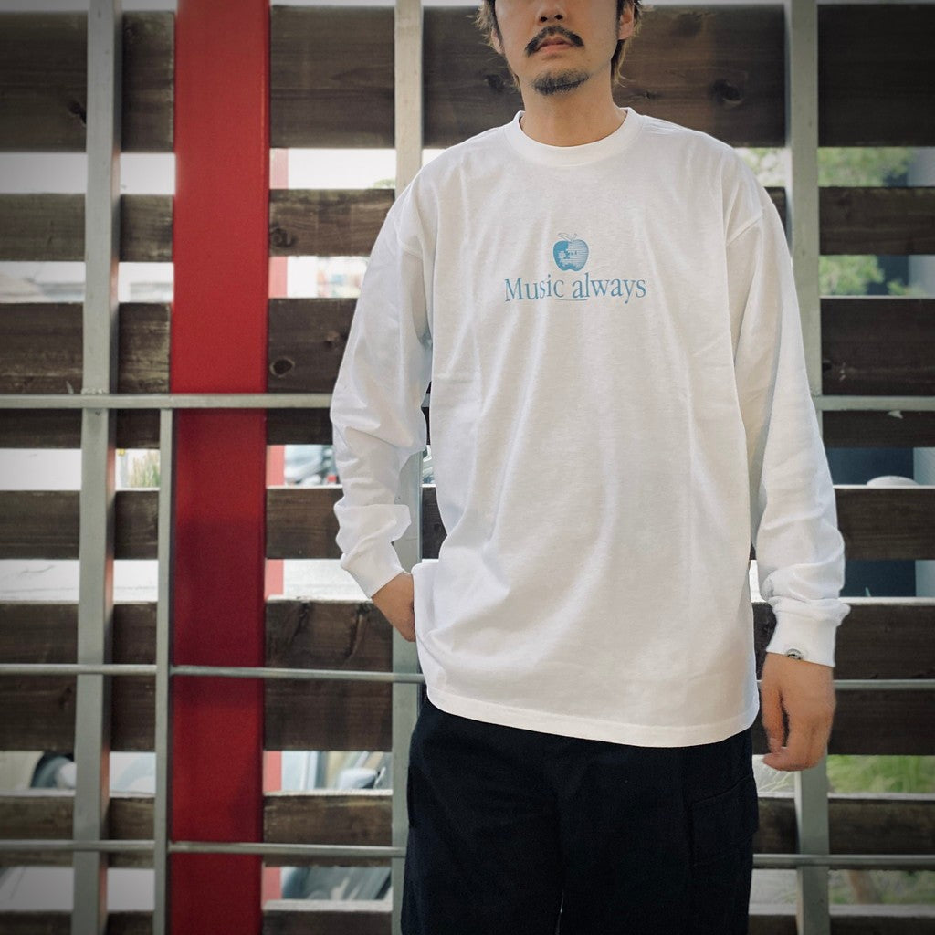 COTTON L/S T-SHIRT_Music always #WHITE [CCC-251T002]