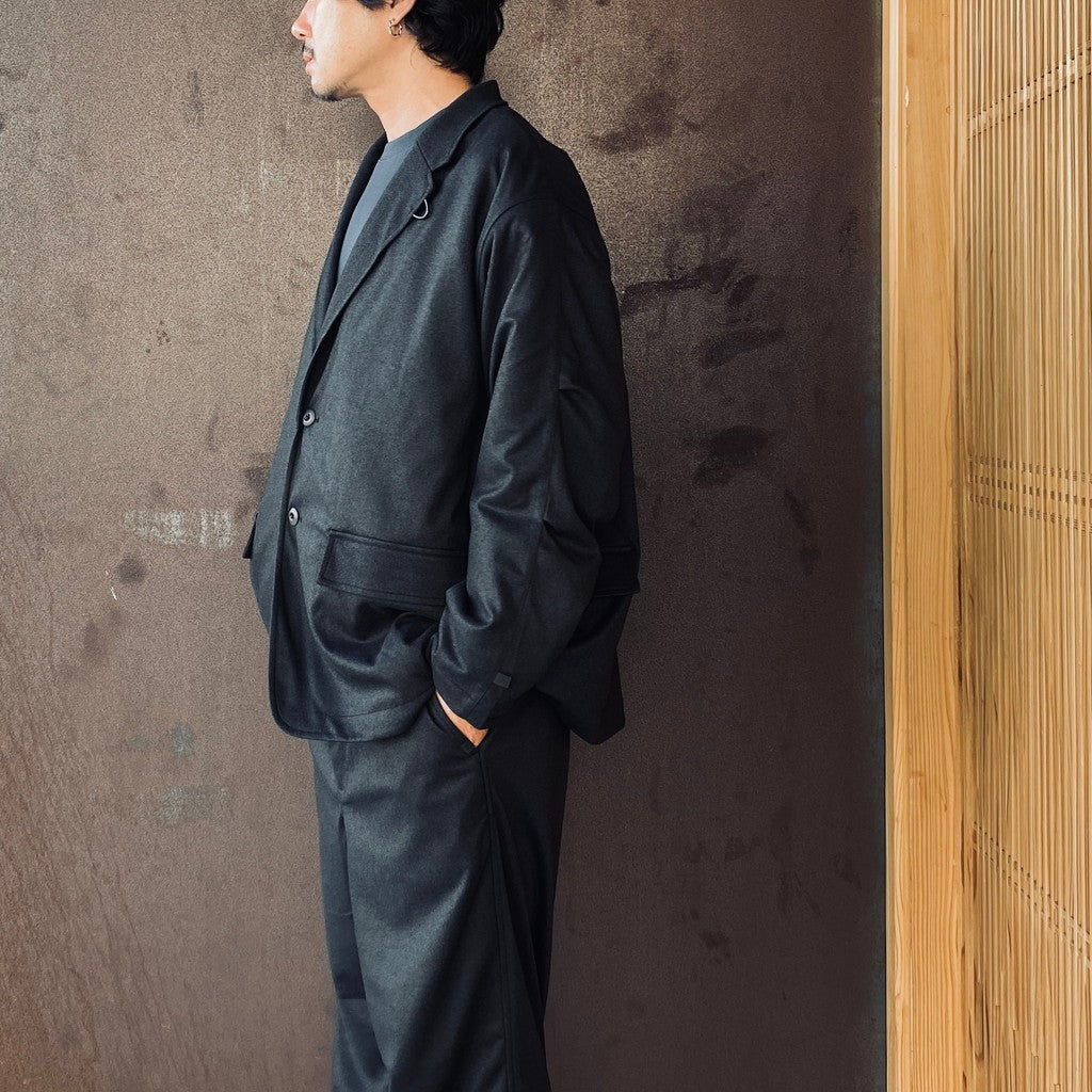 TECH LOOSE 2B JACKET FLANNEL #CHARCOAL [BJ-32026W]