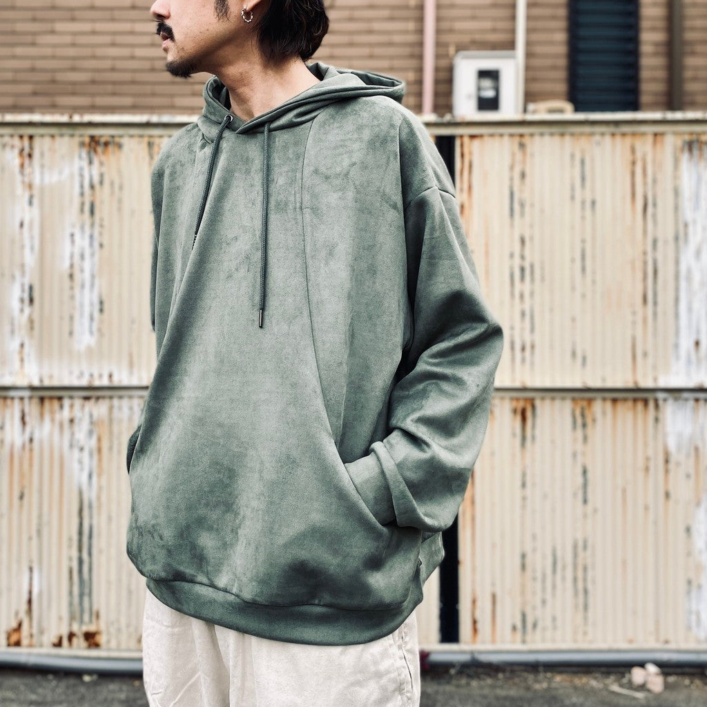 SUEDE HOODIE #Sage [FW25-SW06]