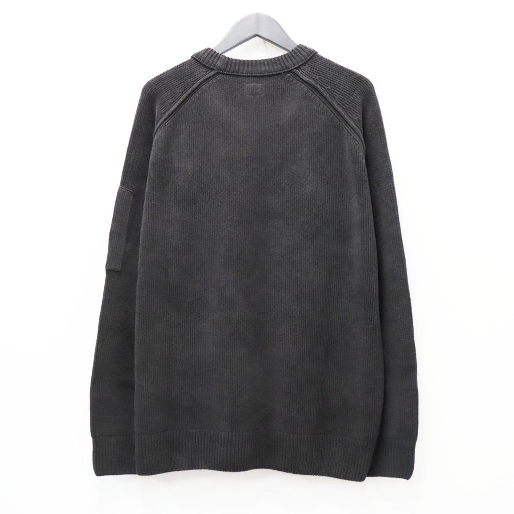 CHENILLE COTTON CREWNECK LENS SWEATER #BLACK 999 [21CMKN196A-005558G-26FWP]