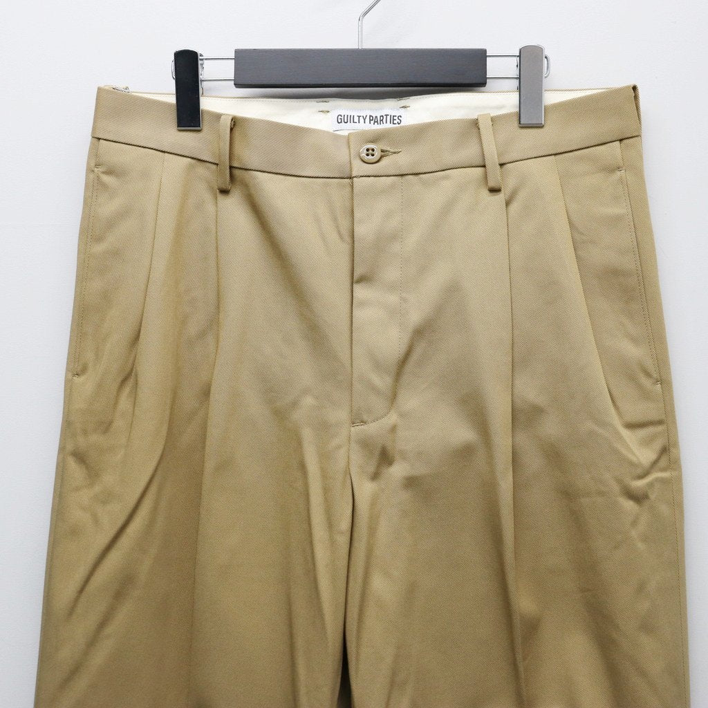 DOUBLE PLEATED CHINO TROUSERS ( TYPE-1 ) #BEIGE [25FW-WMP-PT01]_