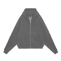 OVERDYE WIDE RIB CUT ZIP HOODY #CHARCOAL [CES27CS18]